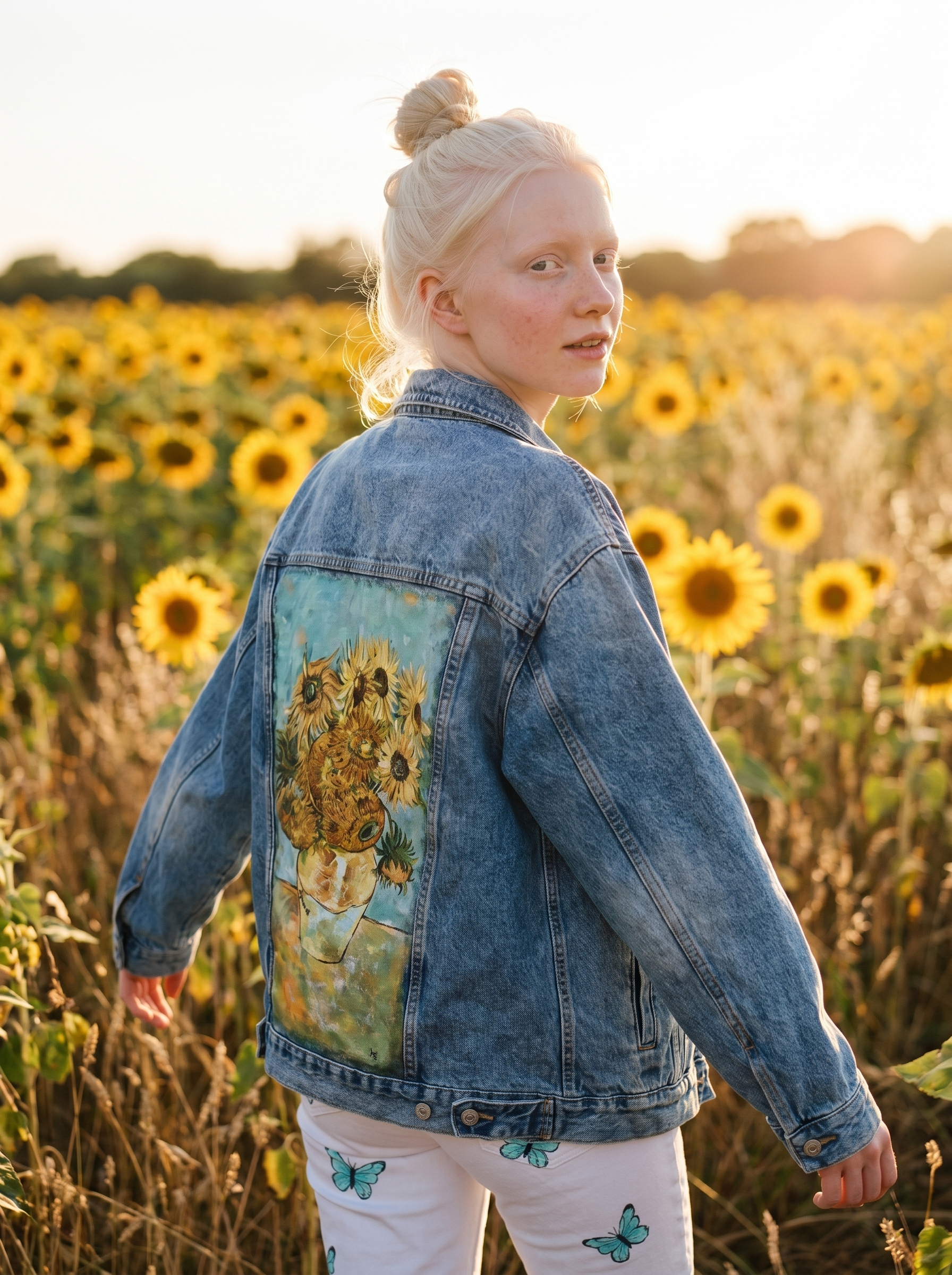 Chaqueta Vaquera Girasoles